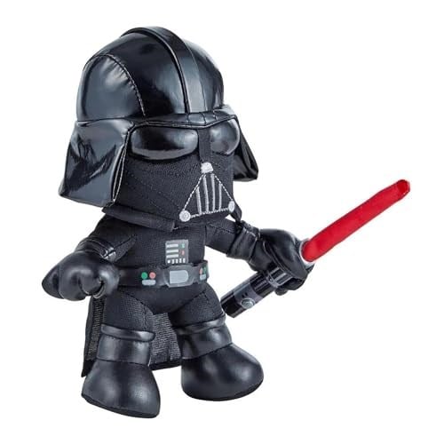 Disney Star Wars GXB31 - Darth Vader Peluş Oyuncak (yaklaşık 19 cm) Işıklı Işın Kılıcı ile, Yumuşak, Film Hayranları ve 3 yaş ve üstü çocuklar için toplanabilir