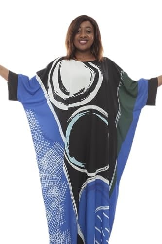 Divatti-etnik desenli bayan kaftan