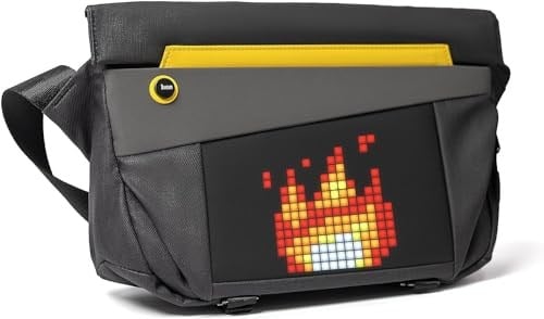 Divoom Pixoo Slingbag-V Omuz Çantası, LED Özelleştirilebilir Animasyon Ekranı ve Uygulama Kontrolü, Siyah, Tek Boyut, Siyah/beyaz, One Size, Gündelik