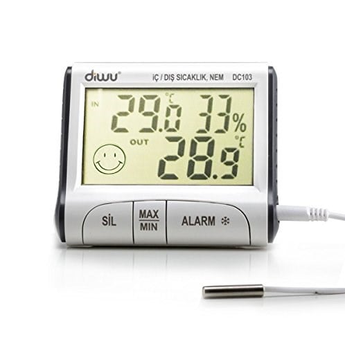 Diwu DC103 İç Dış Max-Min Prob Termometre Nem Ölçer