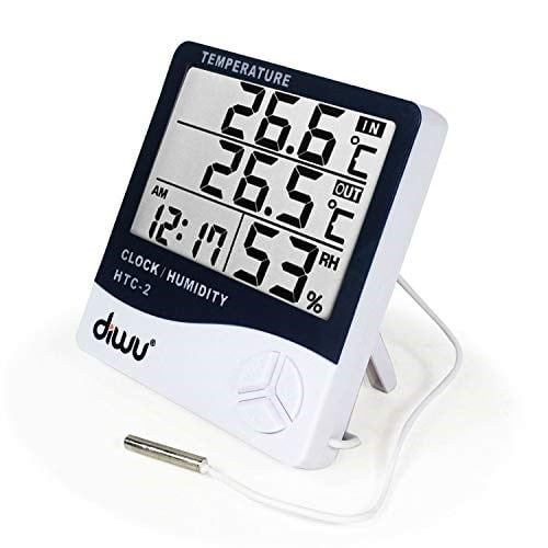 Diwu HTC-2 Problu Termometre Nem Ölçer Saat Takvim