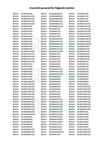 DL-pro Bosch Siemens 00619166 619166 mutfak robotu için uygun hamur şablonu