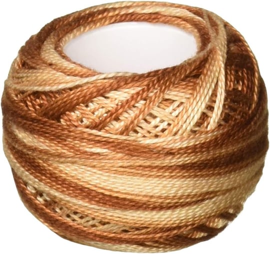 DMC (Variegated Tan/Brown) - 116 8-105 Pearl Cotton Thread Balls, Variegated Tan/Brown, Size 8