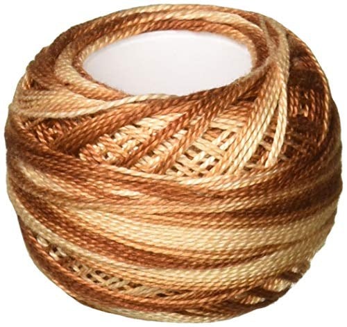DMC (Variegated Tan/Brown) - 116 8-105 Pearl Cotton Thread Balls, Variegated Tan/Brown, Size 8