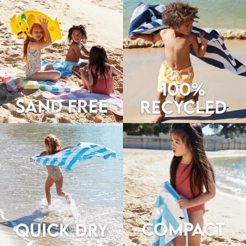 Dock & Bay Strandtuch - Für Reisen, Schwimmen, Camping, Urlaub - Super saugfähig, schnell trocknend, sandfrei - Kompakt, leicht - 100% recycelte Materialien - Inklusive Tasche