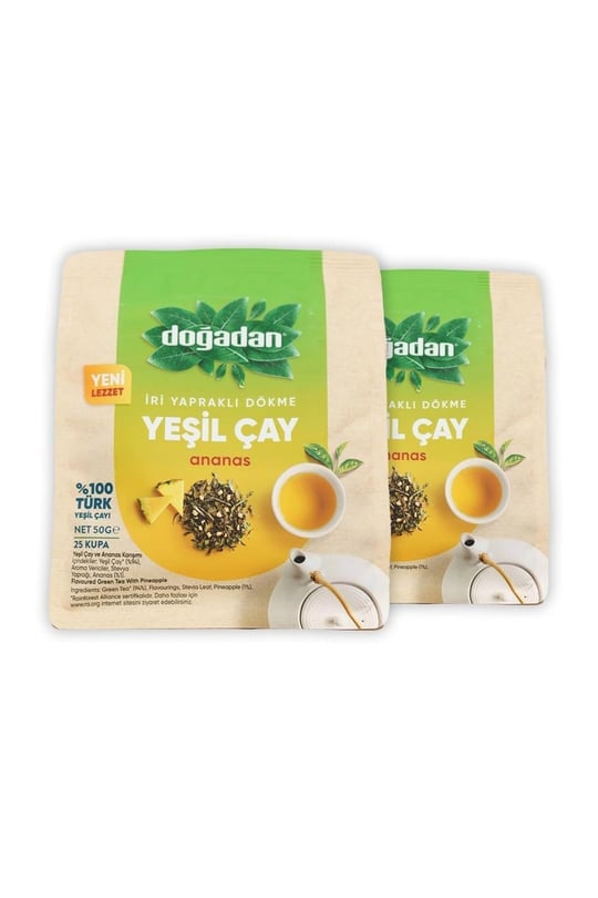 Doğadan Dökme Yeşil Çay Ananas 50 gr x 3 Adet