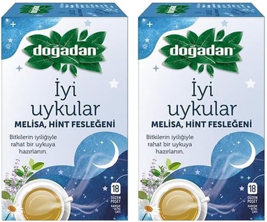 Dogadan İyi Uykular Çayı Melisa ve Hint Fesleğeni 18li Paket x 2 adet