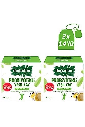Doğadan Probiyotikli Yeşil Çay Açai Ananas 14Lü X2