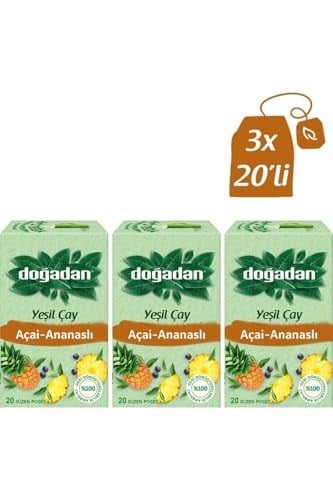 Doğadan Yeşil Çay Açai Ananaslı 20’Li x 3