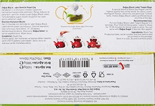 Doğuş Black Label Demlik Poşet Çay (Siyah Çay, 3.2 Gr x 500 Adet)