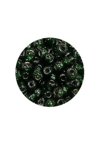 Dökme Cam Kum Boncuk Büyük Boy (6/0) 4 mm - 60 Gram - Şeffaf Koyu Yeşil - BNC136