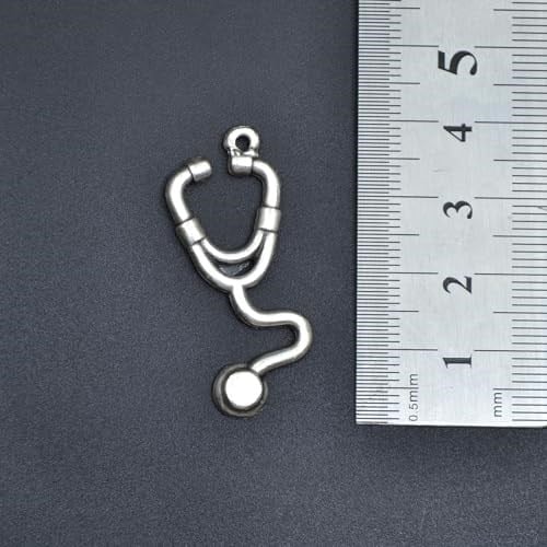 Doktor Steteskop Örme Zincir Kolye - Gümüş Kaplama - Erkek Kadın Kolye - No:1578