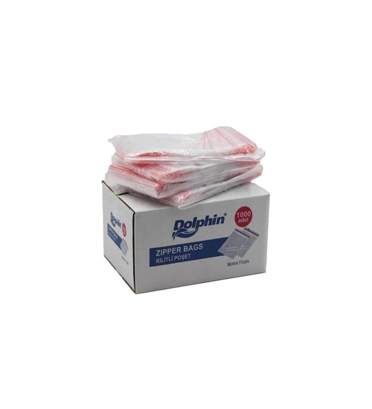 Dolphin Kilitli Şeffaf Buzdolabı Kilitli Saklama Poşeti Torba - 9x11 Cm. - 1000 Adet - Kutu