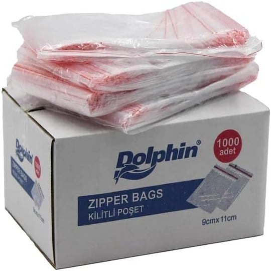 Dolphin Kilitli Şeffaf Buzdolabı Kilitli Saklama Poşeti Torba - 9x11 Cm. - 1000 Adet - Kutu