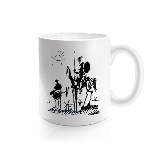 Don Kişot Kupa Bardak Coffee Mug Beyaz Kulplu Seramik Kupa