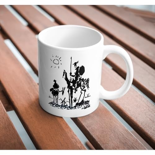 Don Kişot Kupa Bardak Coffee Mug Beyaz Kulplu Seramik Kupa