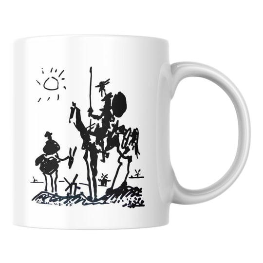 Don Kişot Kupa Bardak Coffee Mug Beyaz Kulplu Seramik Kupa