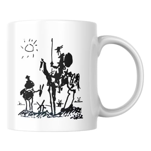 Don Kişot Kupa Bardak Coffee Mug Beyaz Kulplu Seramik Kupa