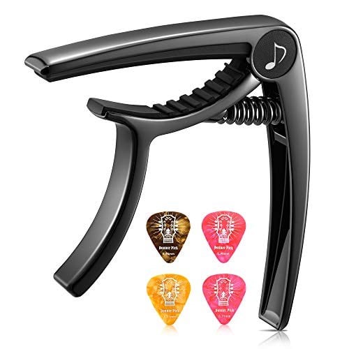 Donner DC-2 Gitar Capo Akustik ve Elektro Gitar Ukulele Bas Mandolin ve Banjo için Gitar Seçtikleri, Siyah