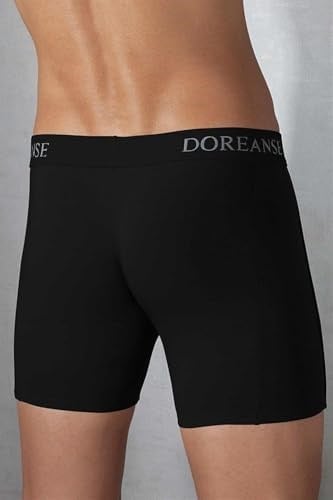 Doreanse Erkek Modal Çizgili Siyah Normal Paça Boxer C0T8N7O1