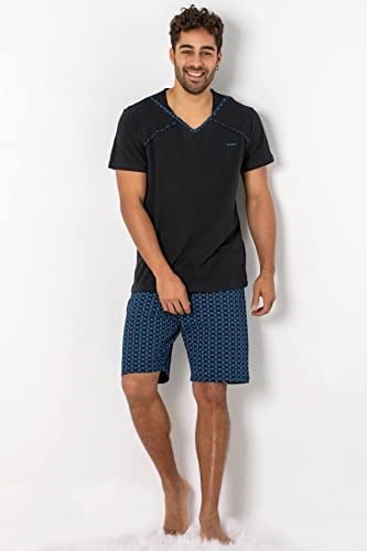 DoReMi Kısa Kollu Erkek Pijama Takım SİYAH XXL