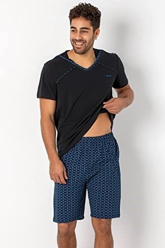 DoReMi Kısa Kollu Erkek Pijama Takım SİYAH XXL