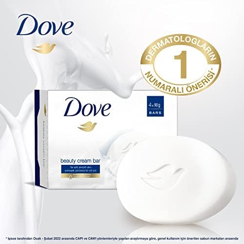 Dove Beauty Cream Bar Katı Güzellik Sabunu Original Nemlendirici Etkili, 4x90 g