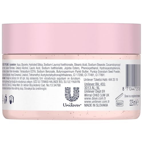 Dove Vücut Peelingi Nar Çekirdeği ve Shea Yağı 225ml Beyaz