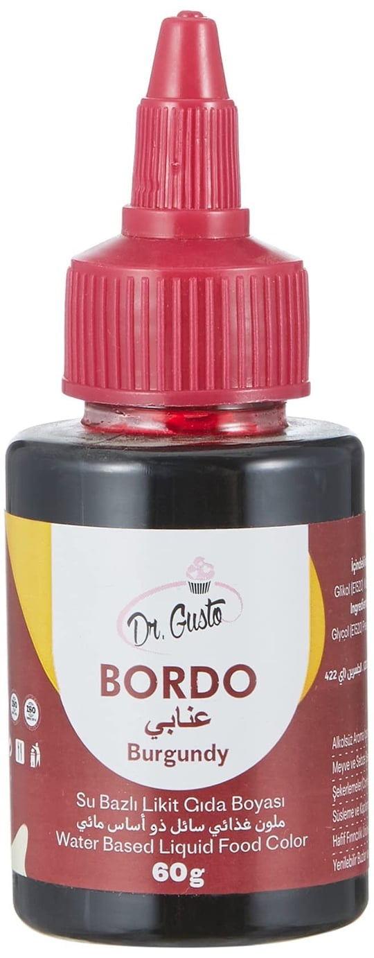 Dr.Gusto Su Bazlı Likit Gıda Boyası 60 Gr Bordo