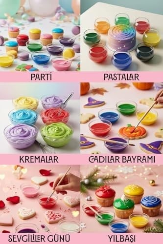 Dr. Gusto Su Bazlı Likit Sıvı Gıda Boyası 25 GR 8Lİ SET KIRMIZI, SARI, TURUNCU, YEŞİL, PEMBE, MAVİ, SİYAH,MOR