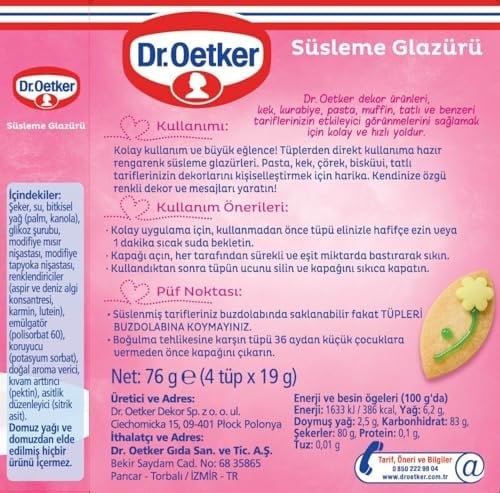 Dr. Oetker Süsleme Glazürü 76 Gr