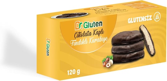 Dr. Gluten Glutensiz Çikolata Kaplı Fındıklı Kurabiye