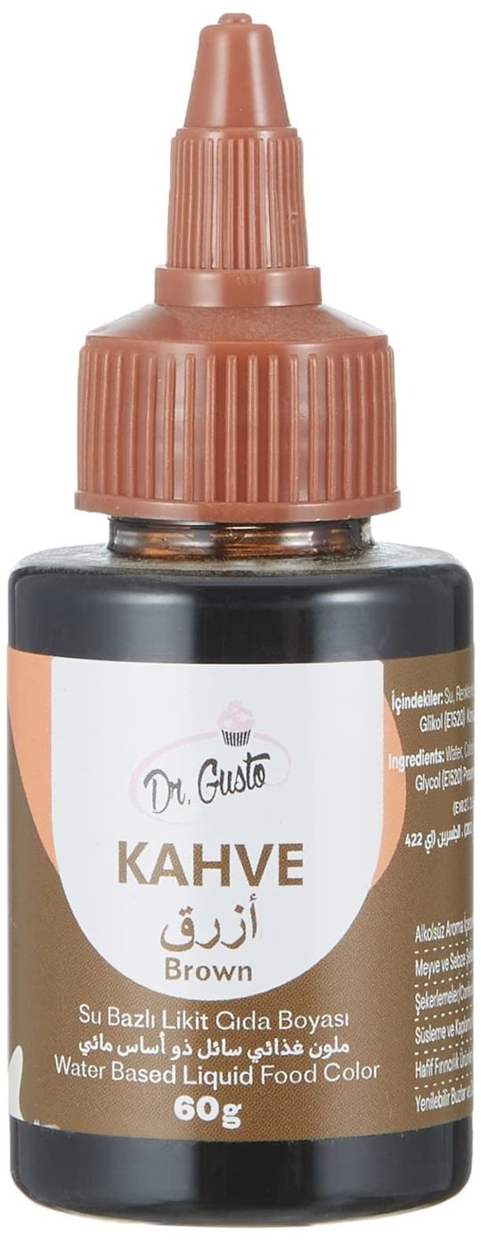 Dr.Gusto Su Bazlı Likit Gıda Boyası 60 Gr Kahve