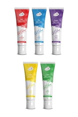 Dr. Gusto Jel Gıda Boyası Konsantre 5x50 GR 5li Set Mavi Kırmızı Mor Sarı Yeşil