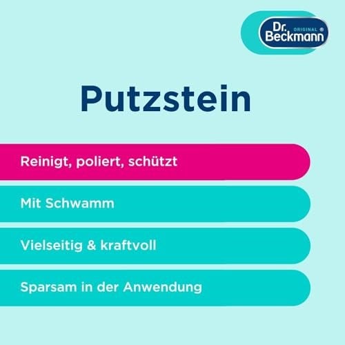 Dr. Beckmann Temizlik taşı | tüm ev için evrensel temizleyici | temizlik süngeri dahil | 550 g