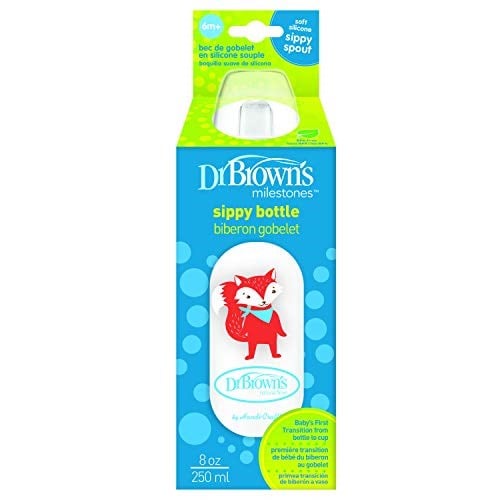 Dr. Browns 8 oz/250 ml PP Dar Ağız + Sippy Biberon Bardak, Tilki, Tekli Paket