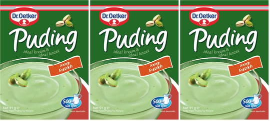 Dr. Oetker Puding Antep Fıstıklı 91 Gr 3lü paket