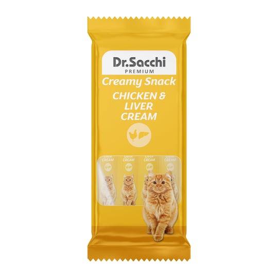 Dr.Sacchi Kedi Ödül Sıvı Chicken & Liver Kedi Maması, 4lü