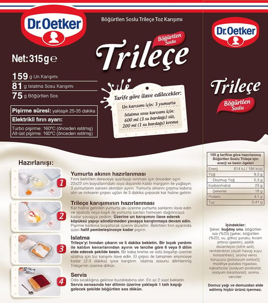 Dr. Oetker Trileçe Böğürtlen Soslu 315 Gr