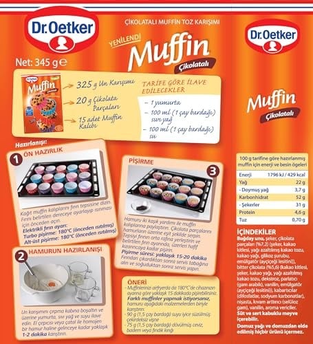 Dr. Oetker Muffin - Çikolatalı 345 Gr