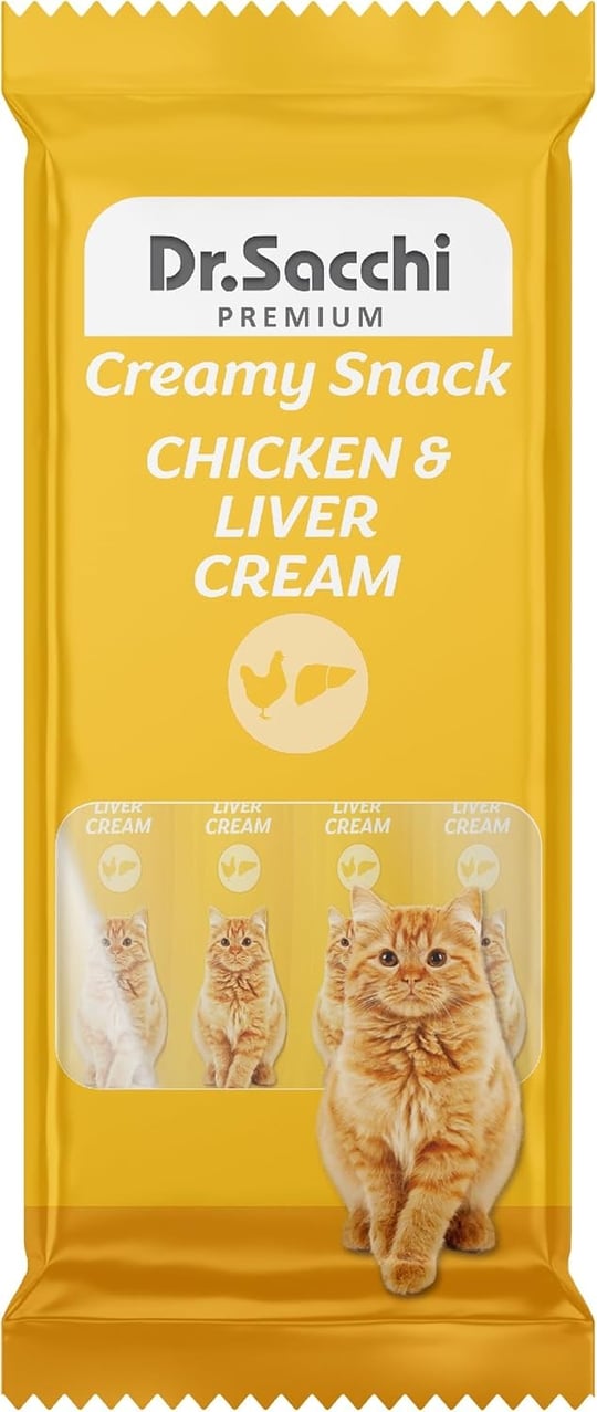 Dr.Sacchi Kedi Ödül Sıvı Chicken & Liver Kedi Maması, 4lü