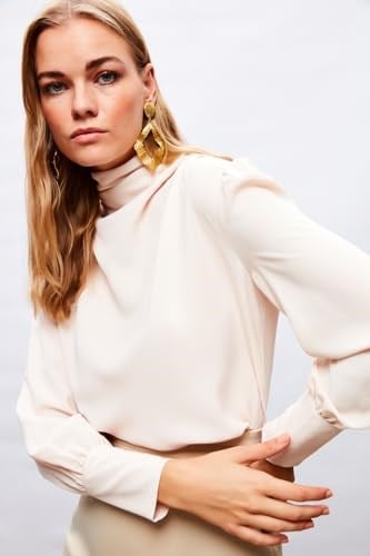 Drape Detaylı Bluz - Bej