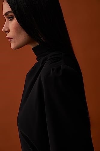 Drape Detaylı Bluz - Siyah