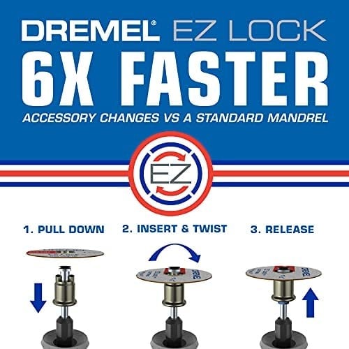 Dremel EZ406-02 EZ Kilit Kesme Tekerlek Seti, 38.1 mm Çap, 5 Parça Fiberglas Takviyeli