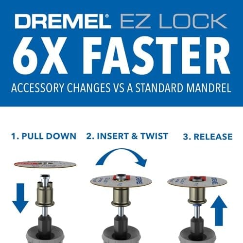 Dremel EZ728-01 EZ Kilit Döner Alet Kesme Diskleri Aksesuar Kiti, Plastik, Metal ve İnce Kesimler için Kesme Tekerlekleri, 11 Parça Çeşitli Aksesuar Seti