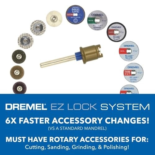 Dremel EZ728-01 EZ Kilit Döner Alet Kesme Diskleri Aksesuar Kiti, Plastik, Metal ve İnce Kesimler için Kesme Tekerlekleri, 11 Parça Çeşitli Aksesuar Seti