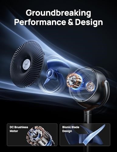 Dreo Yatak Odası için Ayaklı Fan, 8 Hız & 6 Mod, 23 dB Ultra Sessiz Motor, 120° Yatay/Dikey Salınım, 26m Rüzga Mesafesi, Zamanlayıcı & Uzaktan Kumanda, T - Seçenekler: 28D x 28G x 105.3Y santimetre...