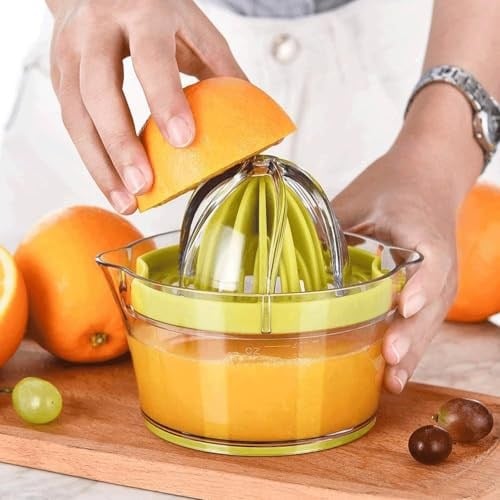 Drizom Narenciye Limon Portakal Sıkacağı Manuel El Sıkacağı, Dahili Ölçüm Kabı ve Rende, 350 ml, Yeşil