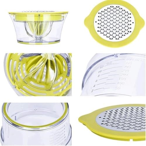Drizom Narenciye Limon Portakal Sıkacağı Manuel El Sıkacağı, Dahili Ölçüm Kabı ve Rende, 350 ml, Yeşil