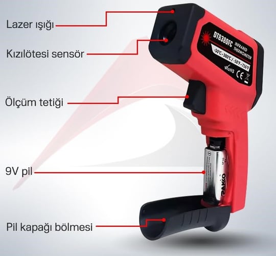 DT8380FC Kızılötesi Lazerli Termometre 380°C